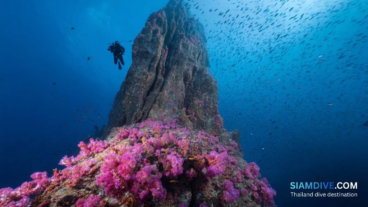 Chumphon Pinnacle Tauchgang Guide: Granitturm im Golf von Thailand