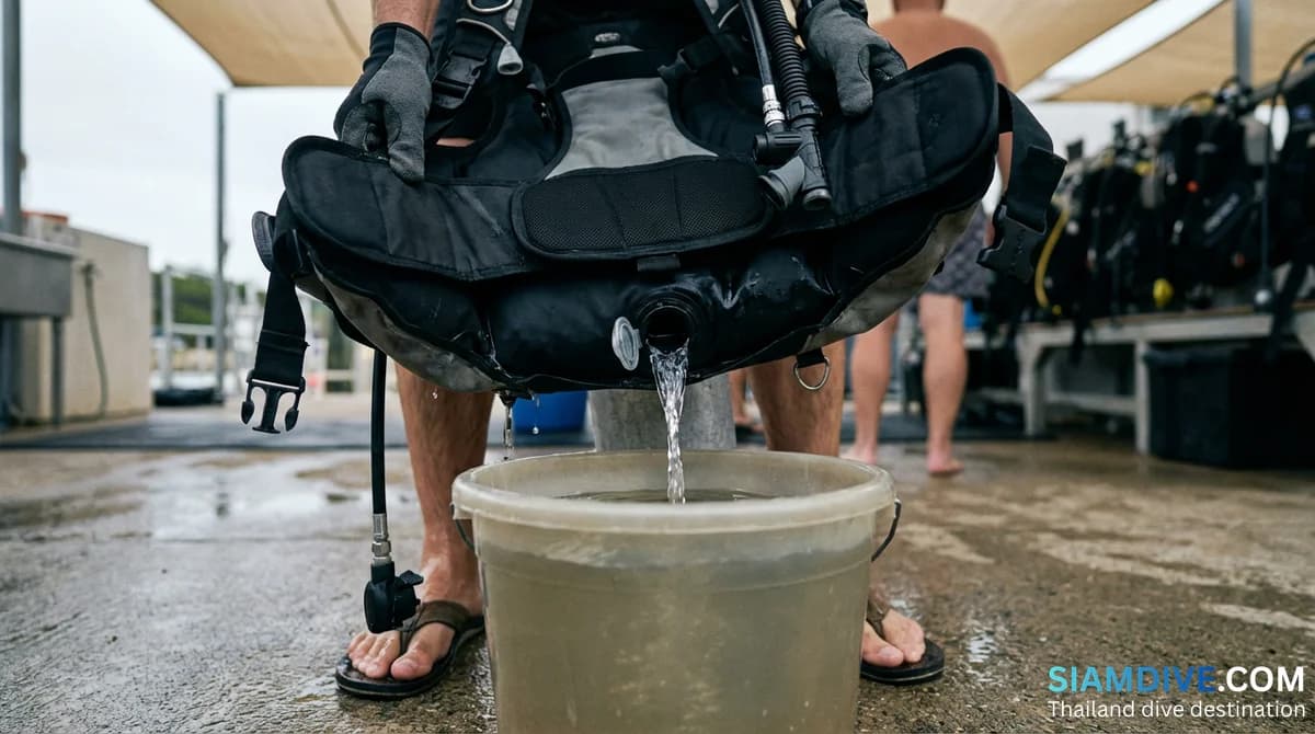 BCD 관리: 대부분의 다이버가 건너뛰는 블래더 플러시 (나중에 대가를 치르게 됩니다)