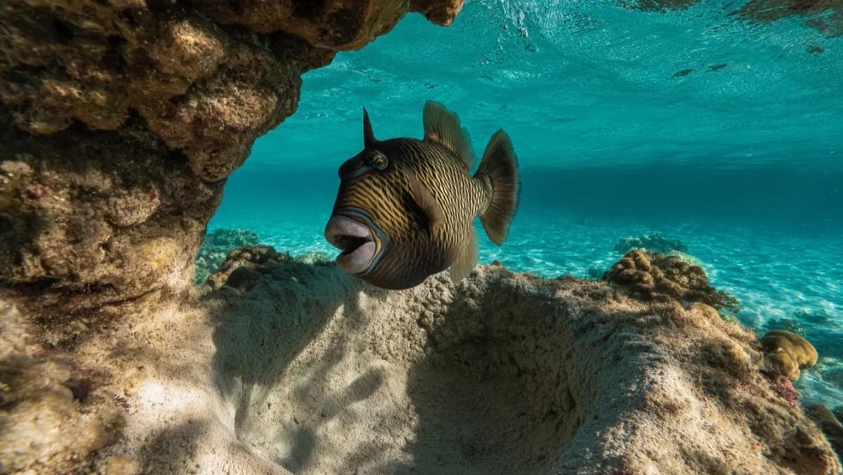 75 см ярости: почему спинорог-титан атакует дайверов