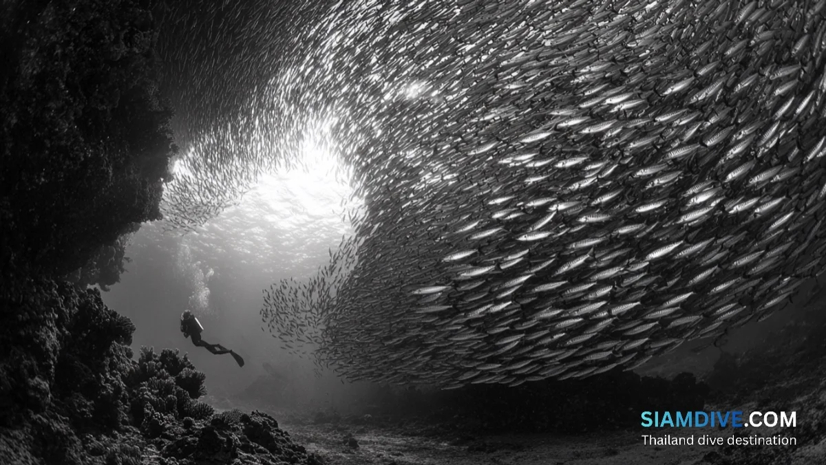 セイルロック ダイビングガイド：タイ湾最高のピナクル
